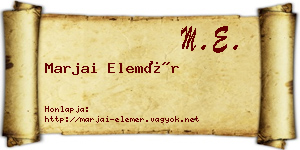 Marjai Elemér névjegykártya